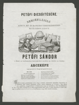 Előfizetési felhívás Petőfi Sándor két, Demjén László által készített színezett arcképére