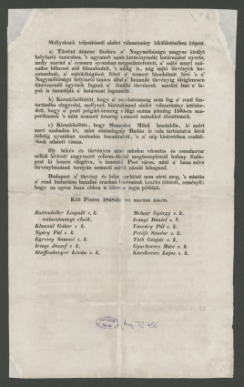 A nemzet ohajtásainak említett pontjai. (Tizenkét pont.)