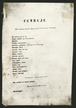 Petőfi Sándor szerb nyelvű személyleírása