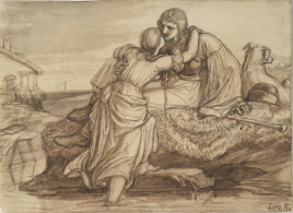 Petőfi Sándor: János vitéz illusztráció I.ének: Patakparti jelenet - Iluska és Jancsi